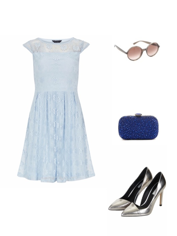 Get the look Keira Knightley Prada dress blue metallic heels New York fashion celebrity